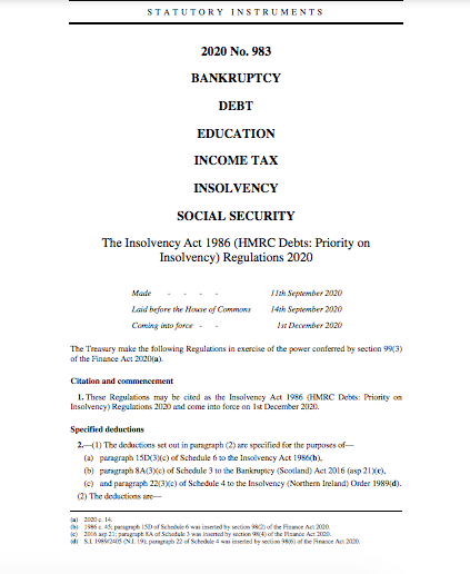 hmrc debts preferential creditor insolvency petition bankruptcy winding up